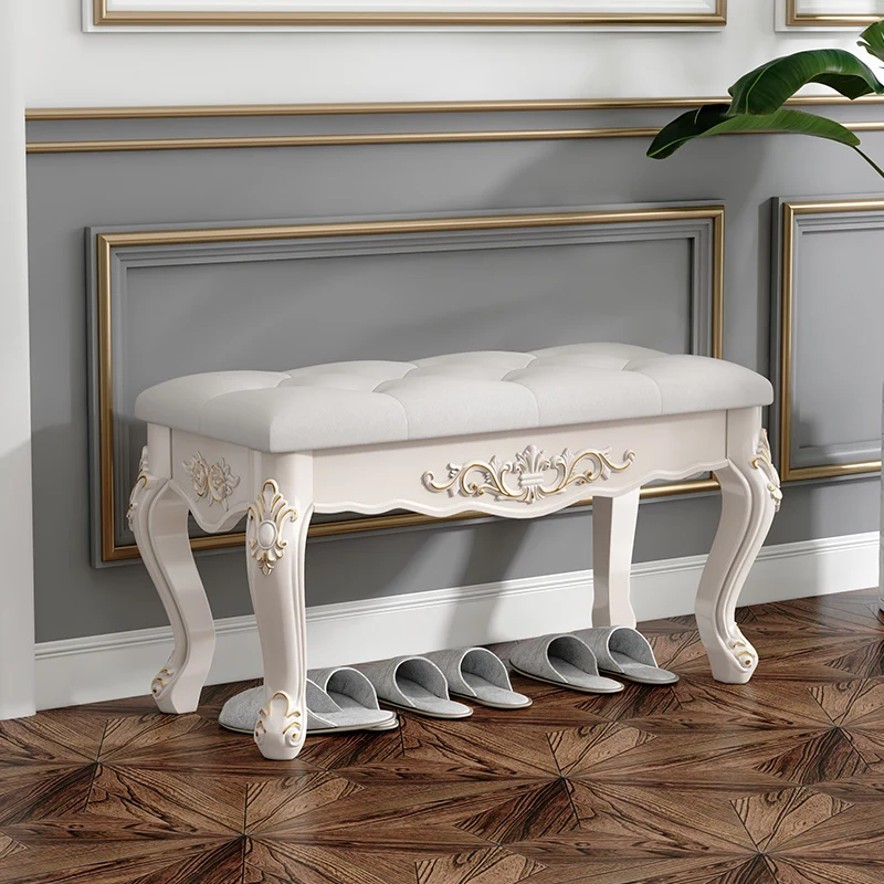 

European style door shoe change stool flip cover storage low stool living room door shoe bench bedside foyer stool storage