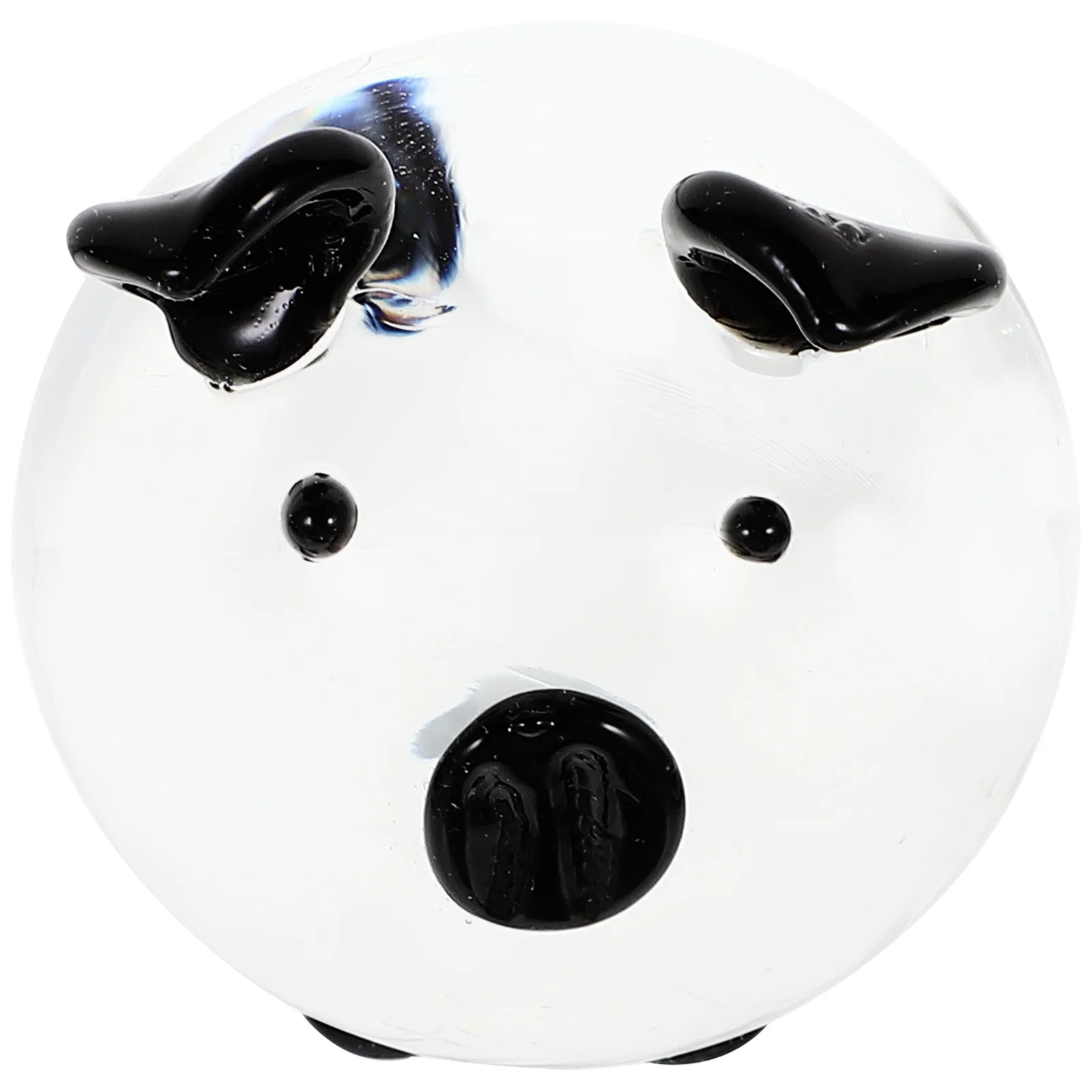 

Glass Pig Ornament Smooth Surface No Hurt Fingers Unique Gift Decor Photo Prop Glass Animal Figurine