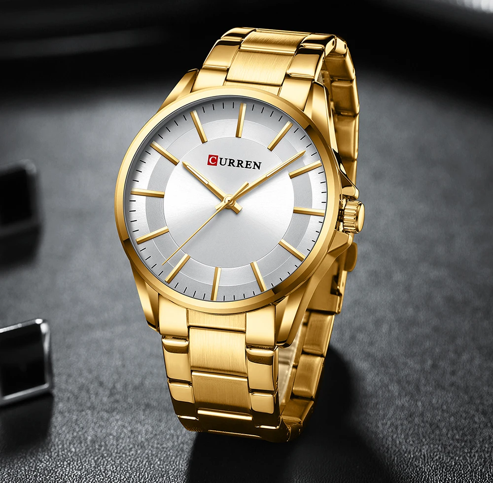 CURREN Simple Men\'s Watches Quartz Luminous Hands Stainless Steel Band Classical Business Wristwatches New