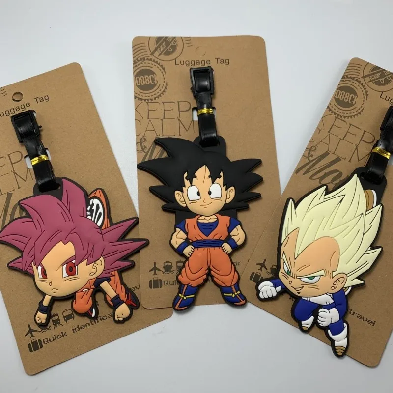 10CM Anime Cartoon Creative Dragon Ball Sun Wukong Majin Buu Vegeta Internet Celebrity Cute Travel Checked Luggage Tag