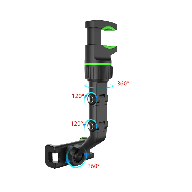 Universal Car Phone Holder Multifunctional 360 Degree Rotatable Auto Rearview Mirror Seat Hanging Clip Bracket Cell Phone Holder