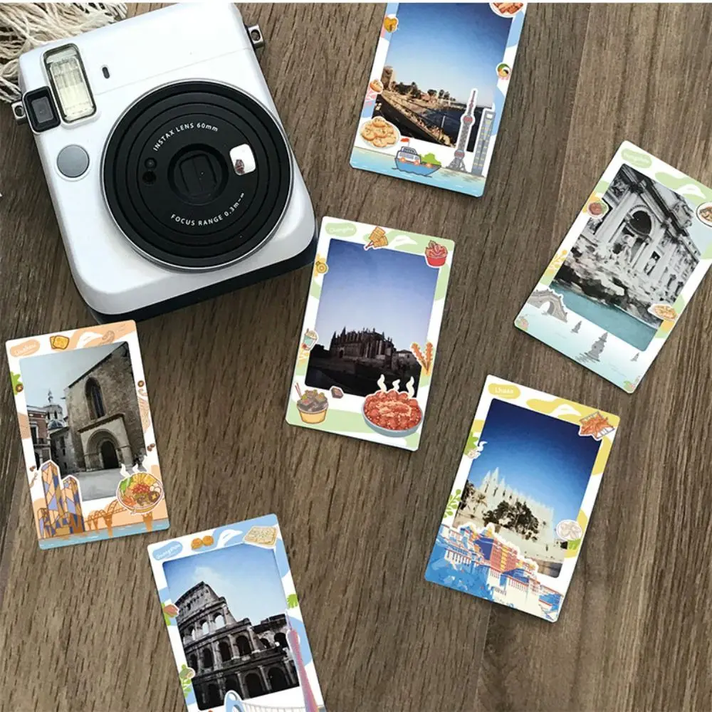 10Pcs/Set PET 3-inch Border Sticker City Landmark DIY Photo Paper Decoration Creative Decorative Stickers for /Fujifilm