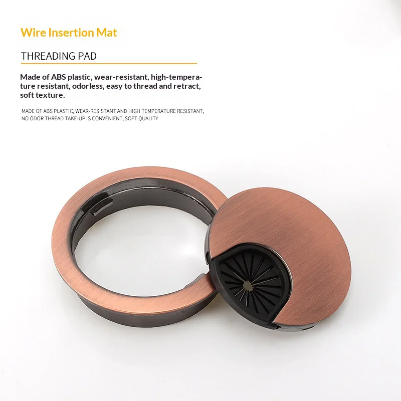 High-grade zinc alloy wire box Computer desk multi-functional cable management box Round wire hole cover cable hole hardware