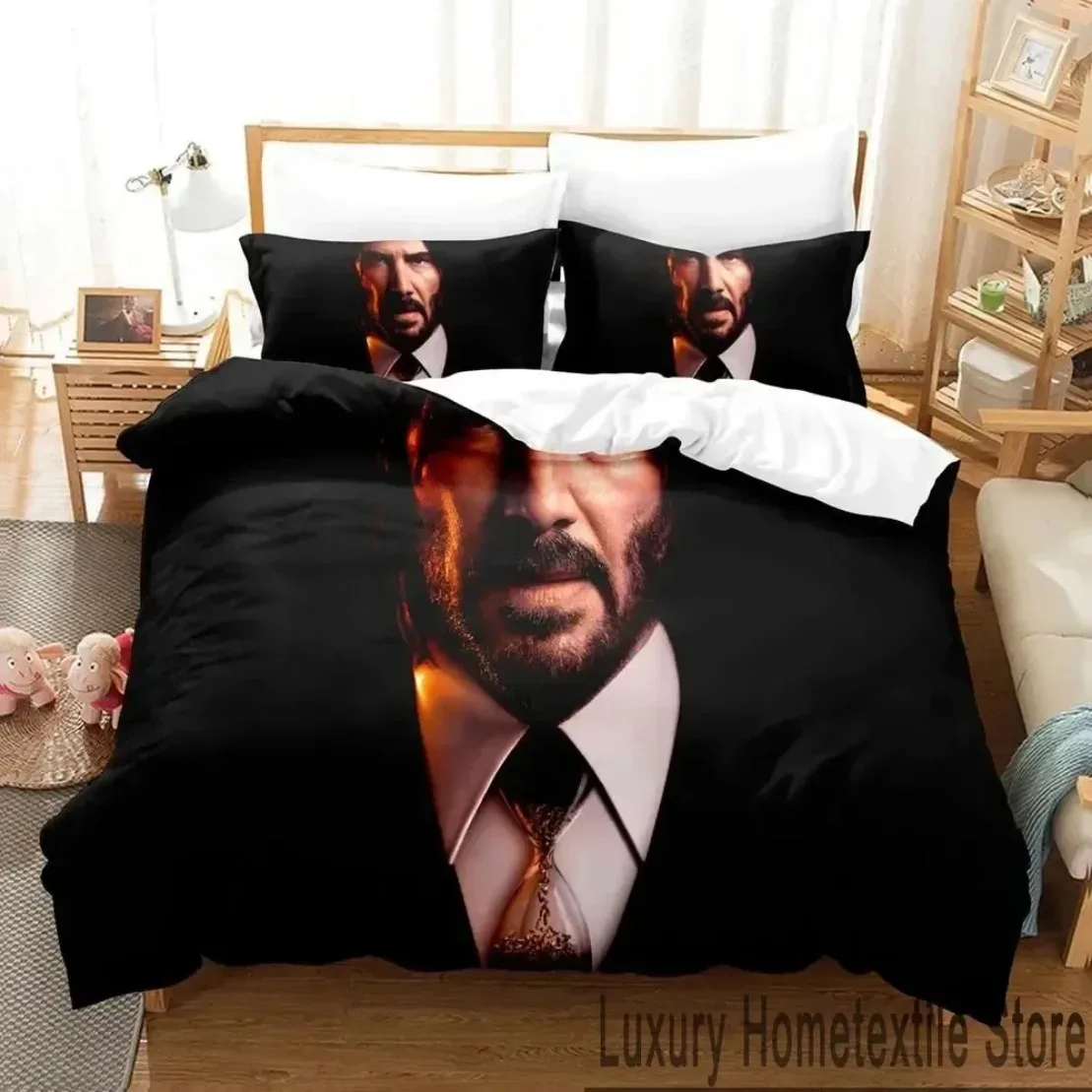 3D HD printed John Wick Duvet Cover Bed Set Movie John Wick Bedding Sets Quilt Cover Pillowcase Comforter king Queen Size