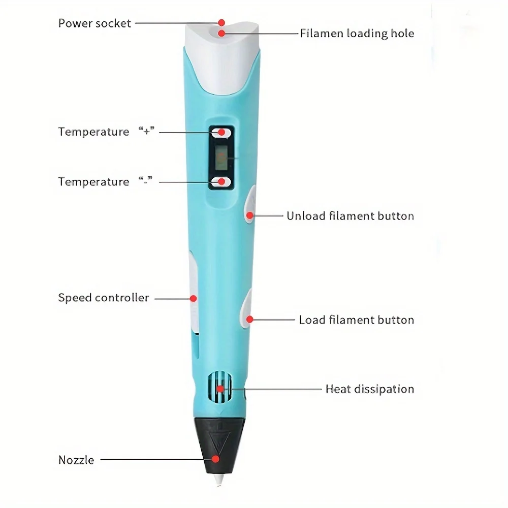 LEDディスプレイ付き電子3D印刷ペン,3D落書き,ペイントツール,スマートおもちゃ,誕生日プレゼント,新世代