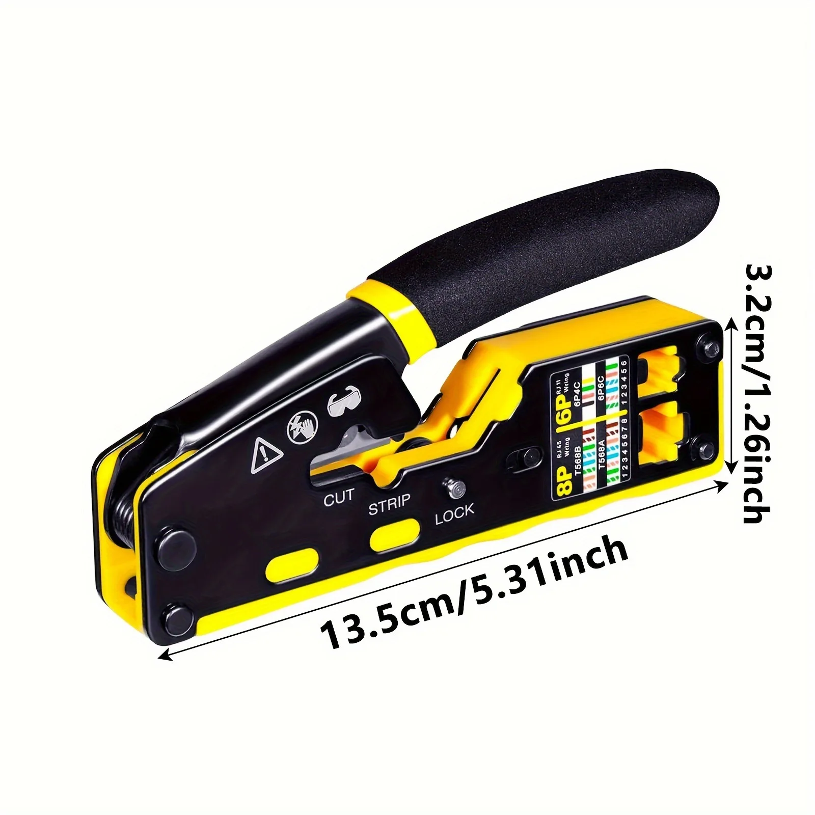 RJ45 Crimp Tool Pass Through Ethernet Crimping Tool for Cat6 Cat5 Cat5e RJ45 Connectors with Replacement Blade Hand Tools