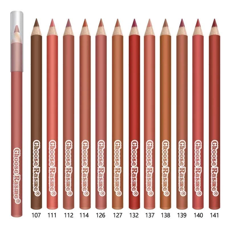 Wodoodporna matowa brązowa konturówka do ust ołówek czerwony kontur odcień szminka długotrwały nieprzywierający kubek nawilżający makijaż ust 6 sztuk/zestaw