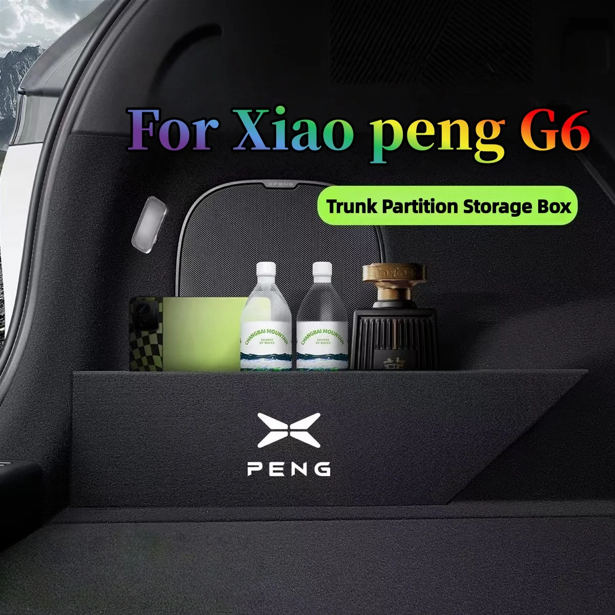 Para Xiaopeng G6 Xpeng G6 2023 2024 2025 2026, Divisória de Armazenamento de Porta-Malas Aprimorada, Caixa de Armazenamento Multifuncional, Acessórios Internos Automotivos