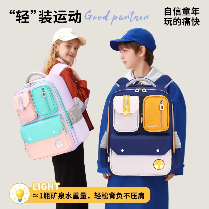 Backpack for Elementary Students,Double Shoulder School Bag for Boys Girls,Durable Kids Bookbag,Back to School