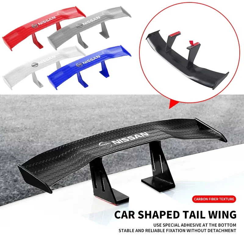 1 pçs traseiro do carro mini spoiler asa canard cauda winglet abs carbono para nissan qashqai x j10 j11 trail tiida juke teana pulsar altima