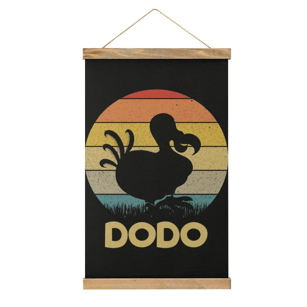 Novelty Dodo Retro Sunset Dodo Bird Silhouette Dodo Bird Canvas Hanging Picture Picture Hanging Funny Novelty Restaurant   Paint