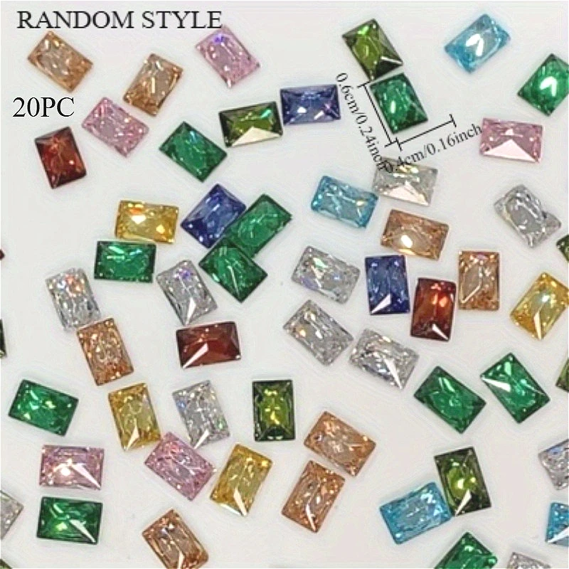 

20pcs Flash Color Rock Sugar Flat Bottom White Pink Small Plated Bottom Sugar Nail Art Phone Case Hairpin Diy Decoration