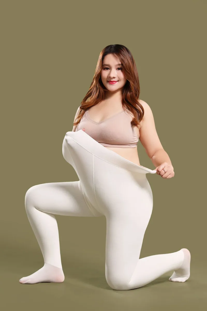 200D Plus Größe Warme Strumpfhosen Frauen Fleece Strumpfhosen Tanz Ballett Frau Dicke Warme Stretchy Strumpf Weibliche Weiße Strumpfhosen Mädchen – Detail 12