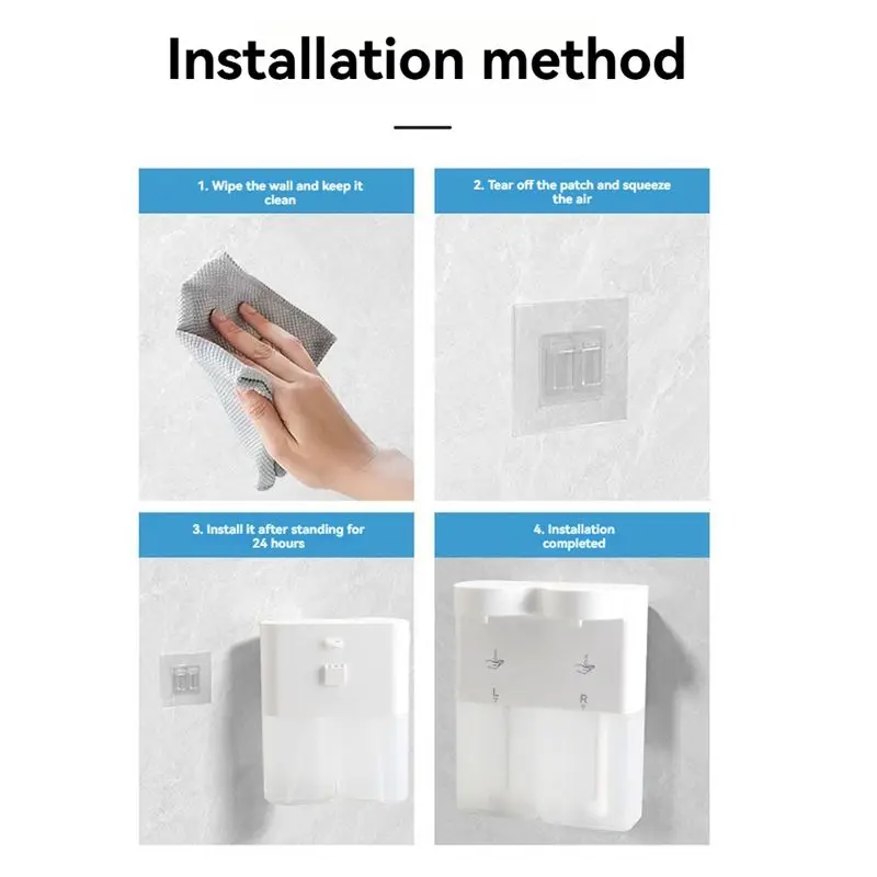 ABUH-2 Outlet Touchless Soap Dispenser USB Charging Soap Dispenser 3 Level Adjustable Wall Mount For Bathroom Liquid Out + Liqui