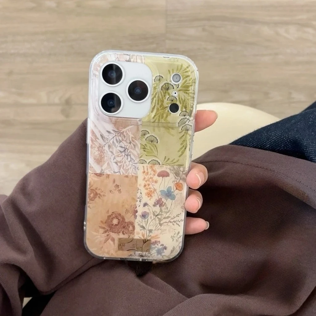 الرجعية النمط الصيني الزهور الملونة الربط للصدمات واقية غطاء الهاتف القضية آيفون 17 16 15 14 برو ماكس #6