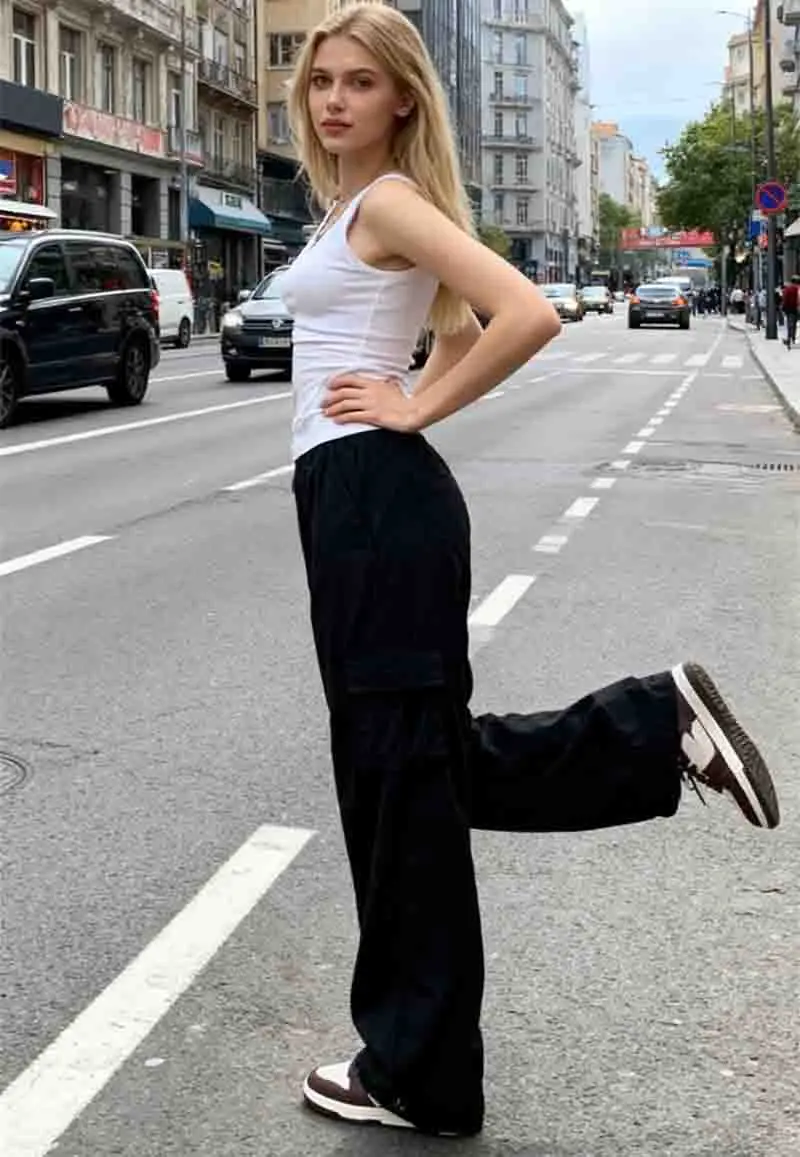 カーゴパンツ レディース ダム 秋 ポリエステル レザー スリム ロック スタッズ付き リベット テクスチャード ハンサム ストリートウェア ハイストリート 刺繍 Y2K