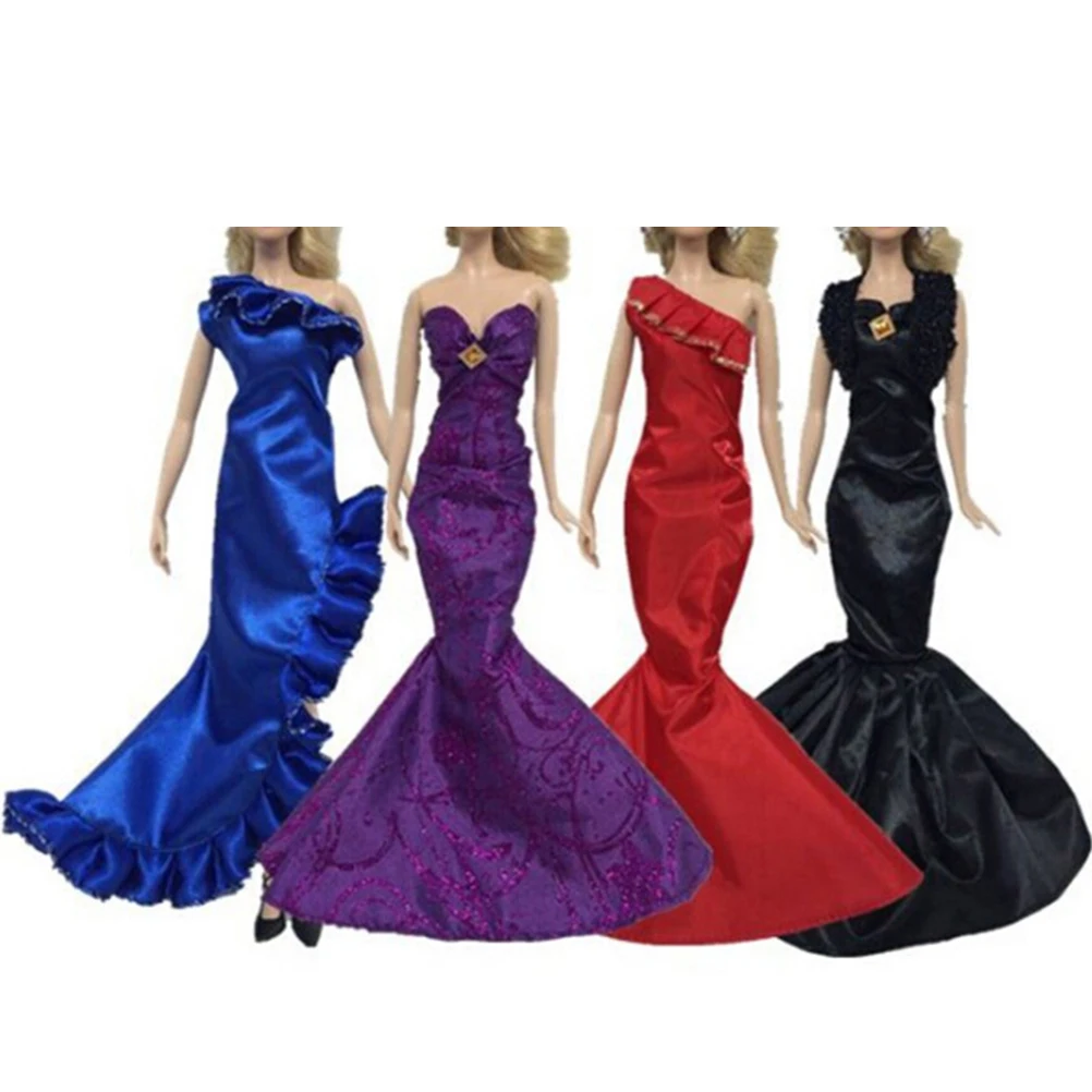 One Piece Mermaid Tail Doll Dress For Doll Clothes Evening Dresses Party Gown 1/6 Doll Accessories