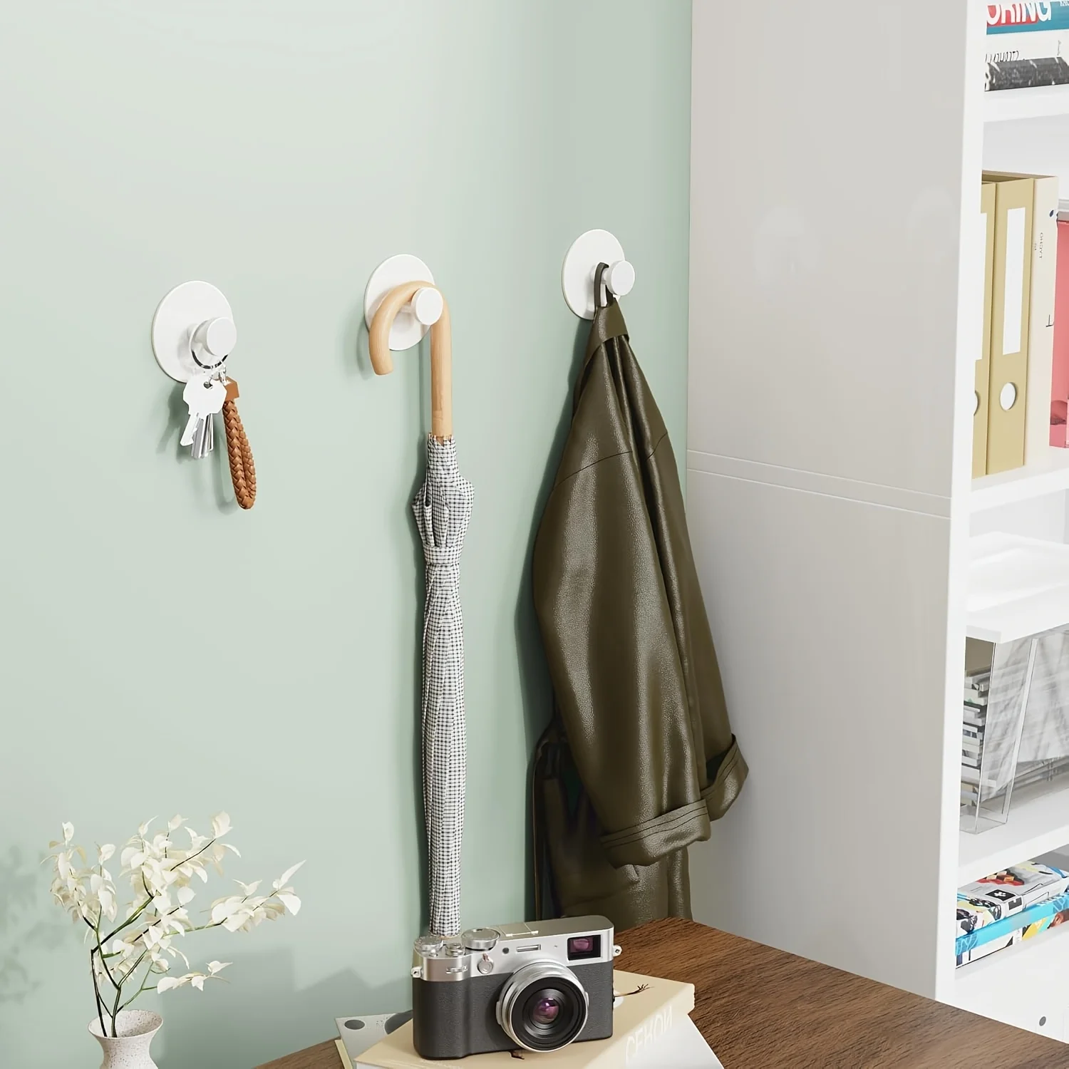 2PCS Towel Hooks Extra Sticky Wall Coat Racks Rustproof Hook Holder Wall Mount Punch-free Hanger for Kitchen Bathroom Home