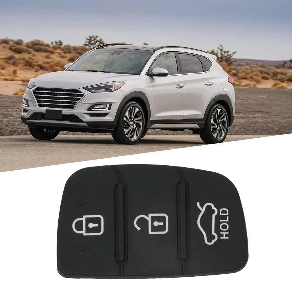 Replacement Rubber 3 Button Pad For Hyundai Creta I20 I40 Tucson Elantra Santa Fe Solaris Ix35 Ix45 Remote Car Repair Key Shell