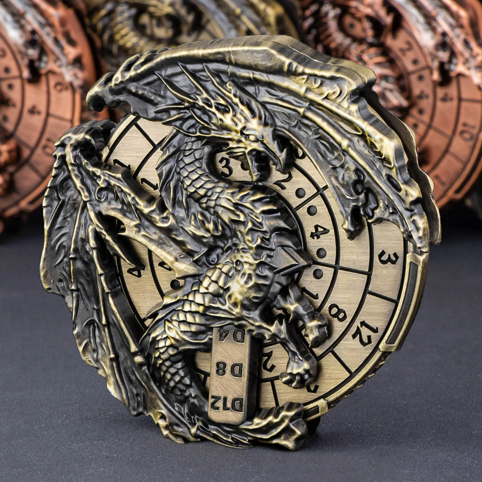 

7 in 1 Fidget Spinner Dice Set DND, Metal Roulette D&D Dice, Dungeon and Dragon RPG Role Playing Gaming Dice for Tabletop Game