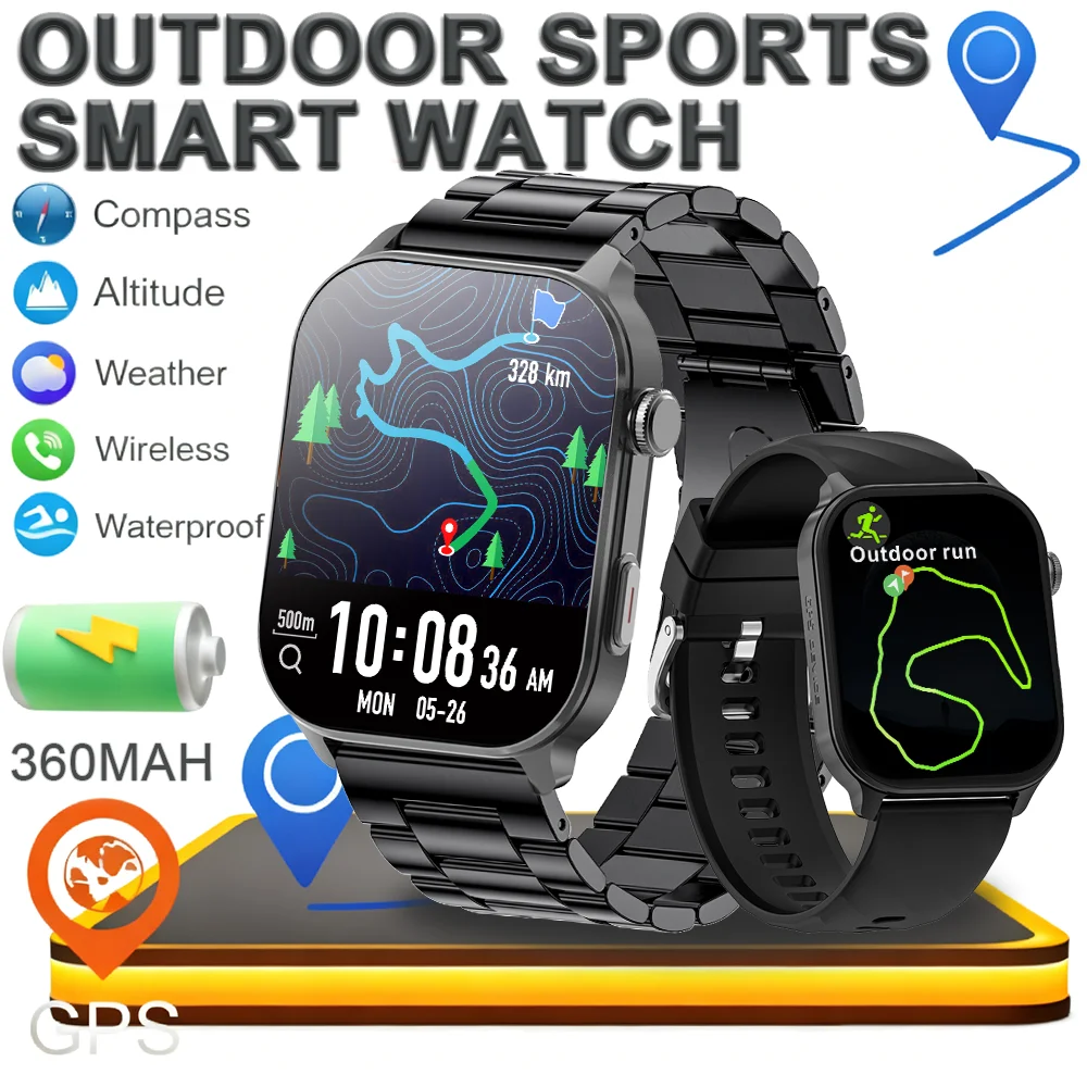 

From DAORKOW Military-grade GPS Smart Watch Men 3ATM Waterproof Compass Built-in GPS Heart rate Bluetooth Call Sports Smartwatch