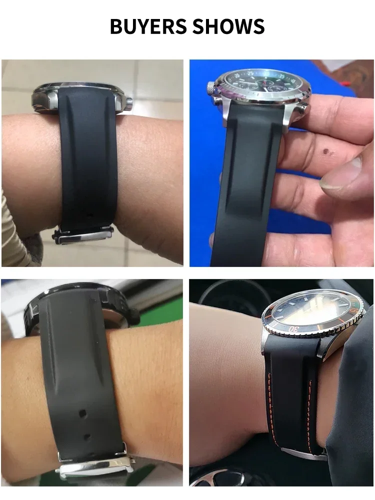 Für Omega neues Seepferdchen 300 Ozean Universum 600 Seiko Green Submariner Mido 21 22mm Uhren armbänder Gummi bogen Schnitts telle Zubehör