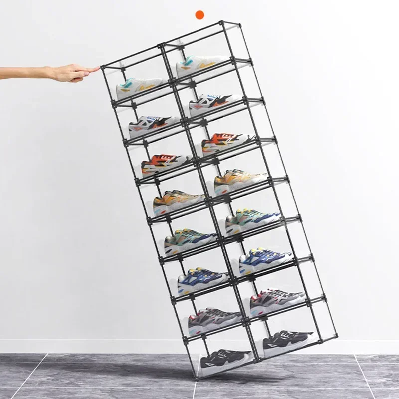 

Easy To UseTransparent Display Shoe Cabinet Living Room Organizer Rack Shoe-shelf Home Furniture Cupboards Shoes Armoire Cabinet