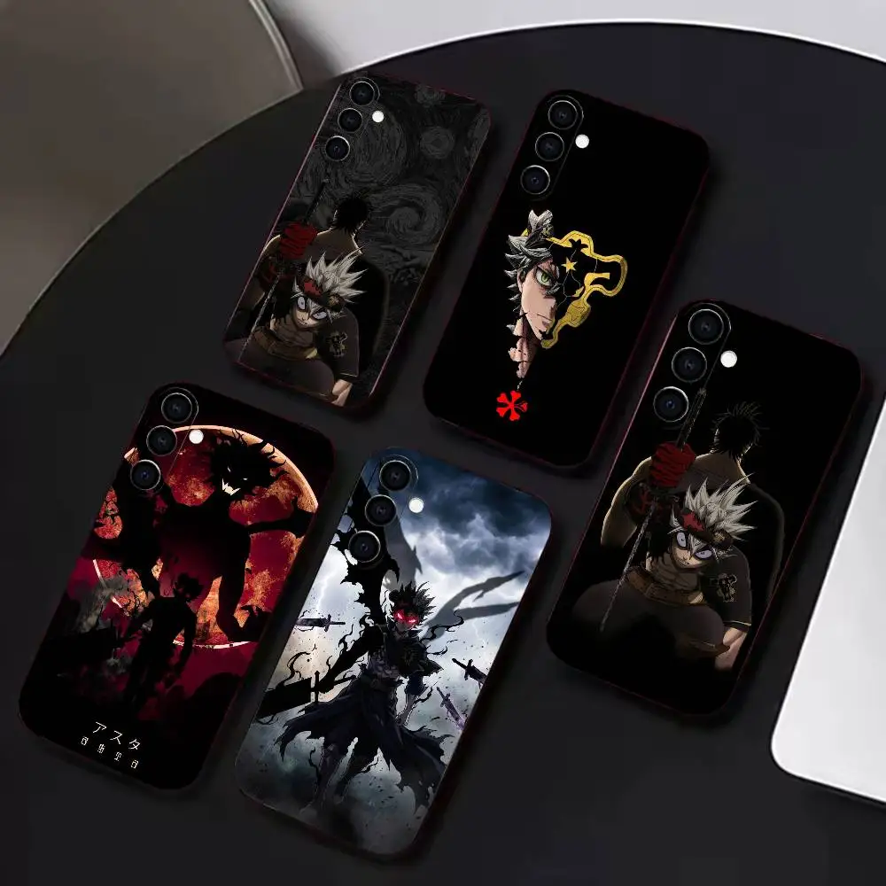A-A-Black Clover handsome  Phone Case For Samsung A72,A53,A71,A70,A52,A73,A51,Silicone Black Soft