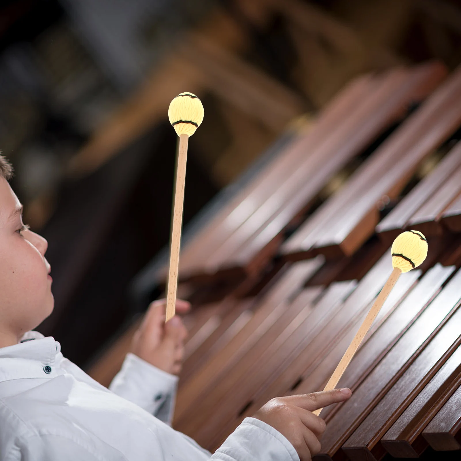 

2pcs Maple Marimba Hammers Premium Drum Mallets Lightweight Durable Strong Gravity Sound Practice Hammer For Musicians