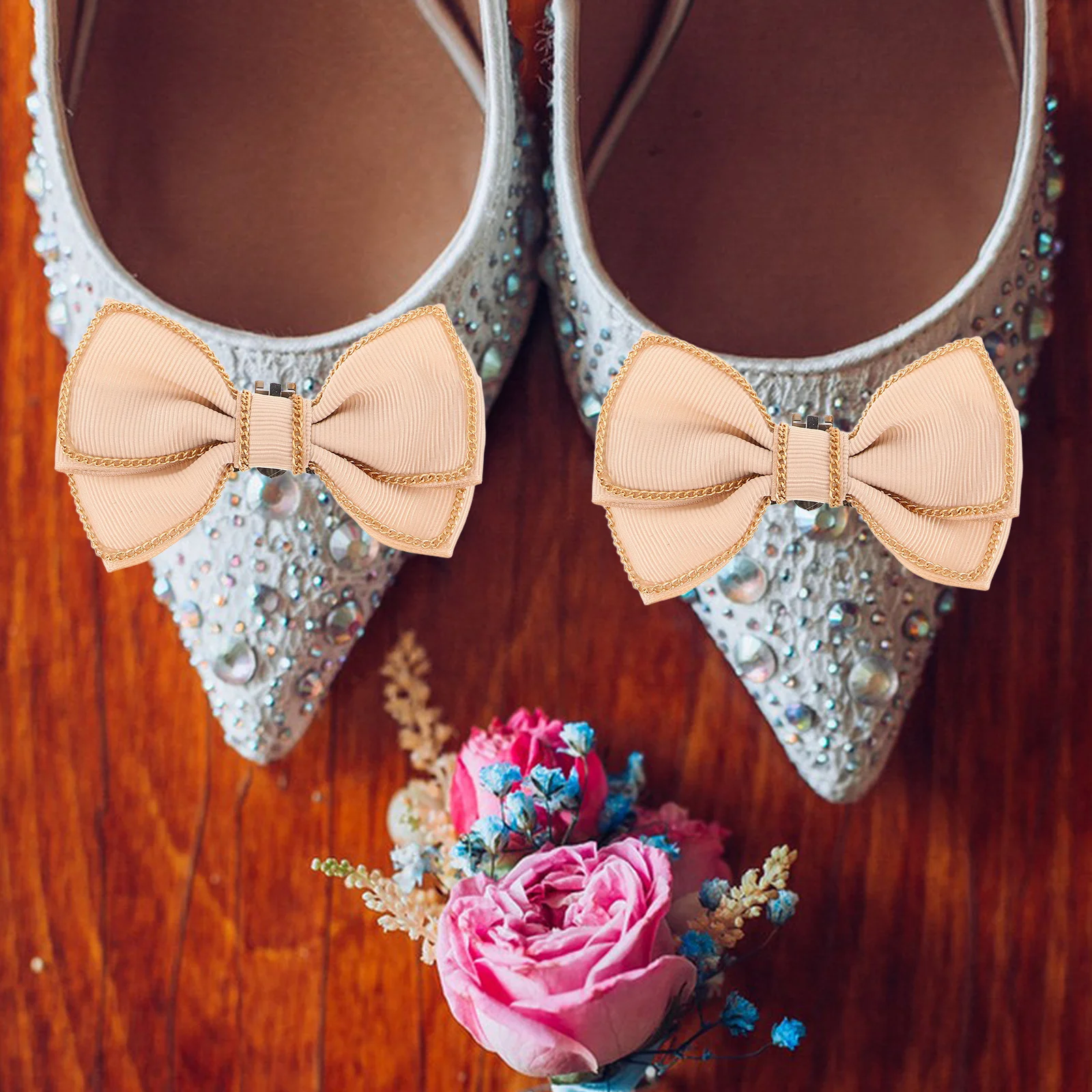 

Bow Shoe Buckle Clips for Shoes Knot Charms Shaped Decoration Removable Bowknot Embellishments Bride Heels