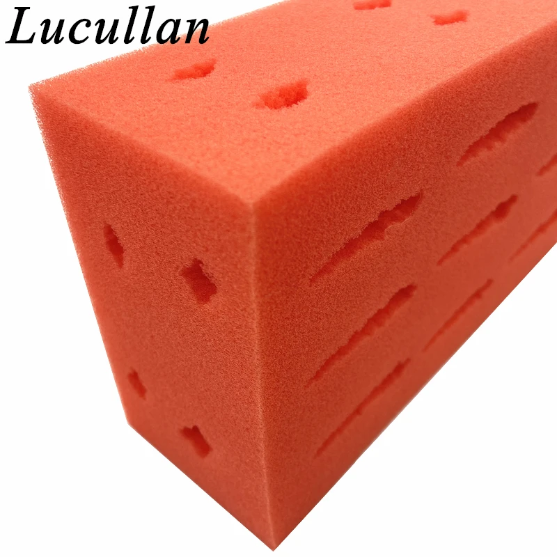 Lucullan High Density Car Wash Sponge -Orange Square Shaped Clean Tools Strong Soap and Water Absorbency