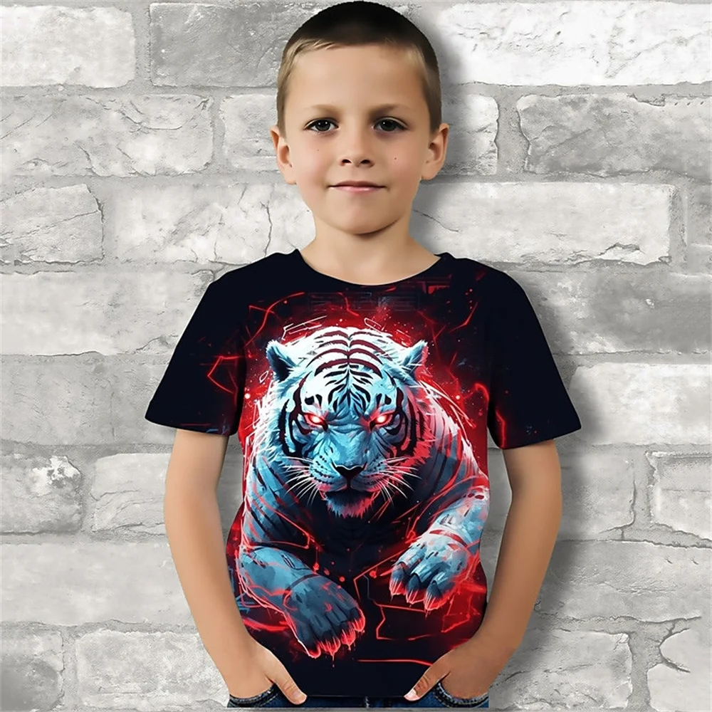 Camisetas informales para niños y niñas, divertidas camisetas con estampado 3d de dibujos animados, regalo de cumpleaños, ropa de verano para bebés, 2024