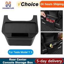 Per Tesla Model Y 3 2022 2023 TPE scatola portaoggetti per Console centrale posteriore Console per auto Organzier Tray Case pattumiera accessori per auto