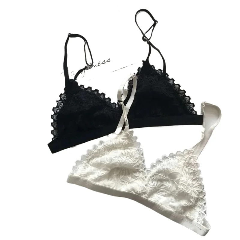 KUCLUT Summer Sexy Lace Tube Top Women Hollow Out Bralette Thin Chest Girl Bras Seamless Transparent Lingerie French Underwear