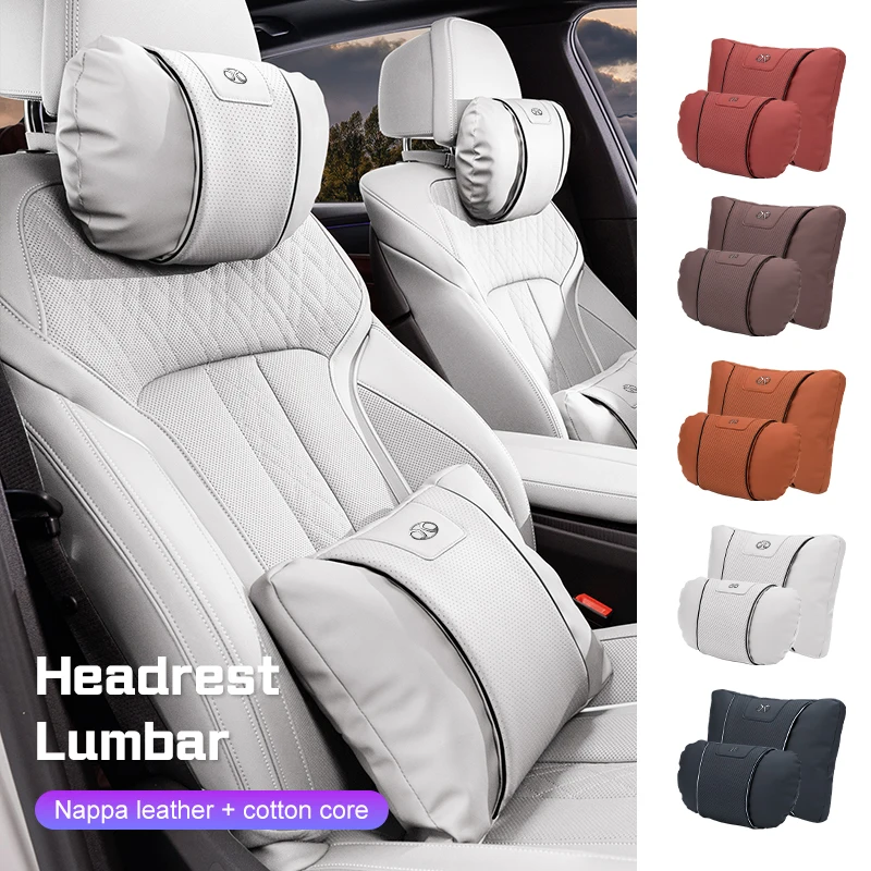 Reposacabezas de cuero para coche, soporte Lumbar para Baic Beijing X7 X5 X25 X35 X55 BJ30 BJ40 BJ80 20 Senova D20, accesorios para almohada y asiento