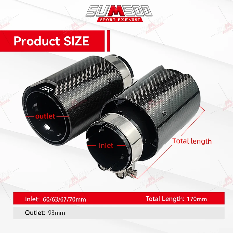 1pcs ER ER Exhaust Tip car accessories Carbon Fiber nozzles pipe for BMW Modify stainless Muffler Tail Tips Upgrade