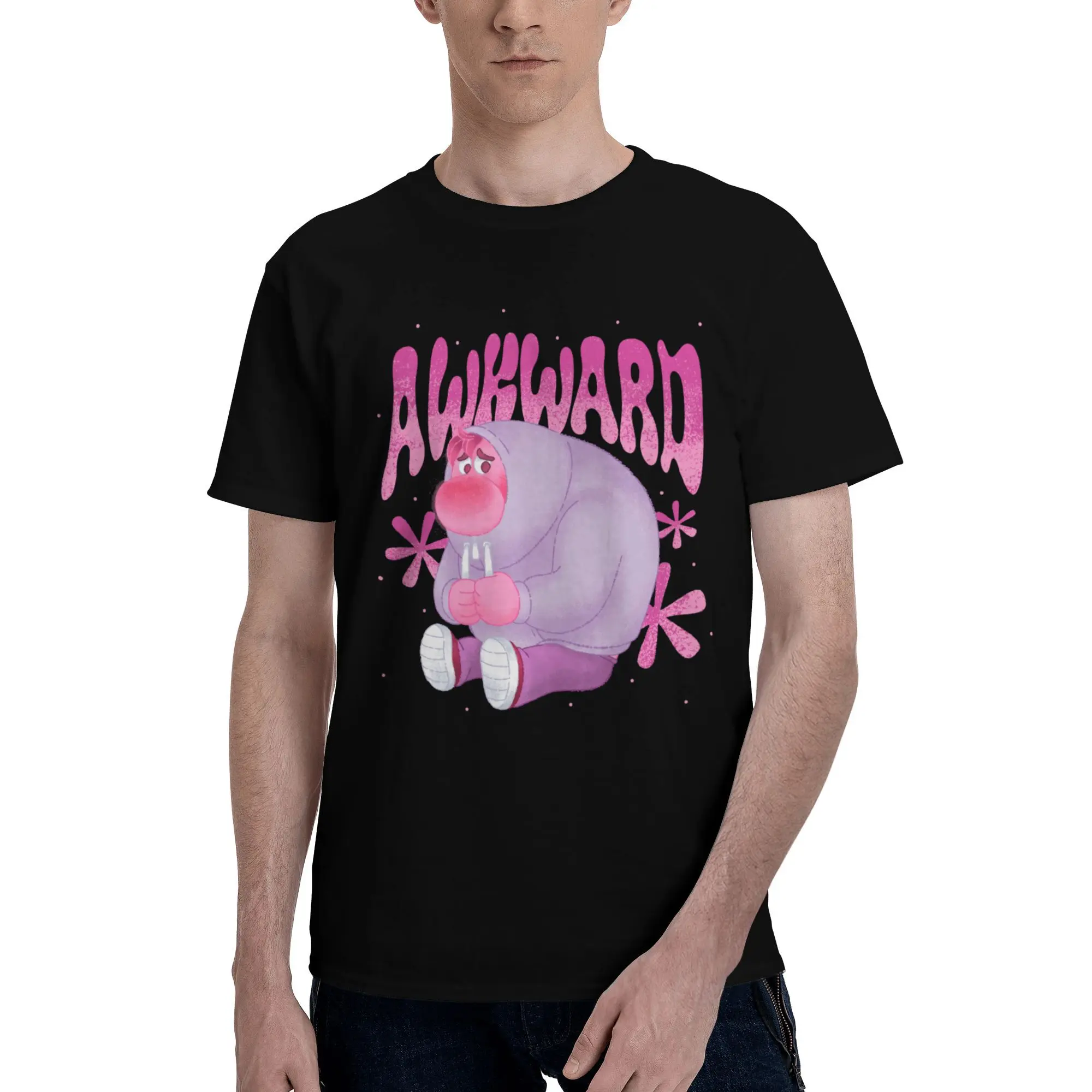 

Inside Out Always Awkward T-shirt Men's Novelty T Shirt Short Sleeve Cotton Tshirt Unique Tee Tops