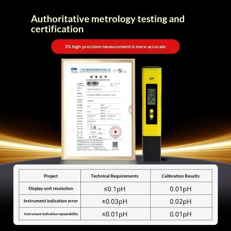 Digital PH Tester Pen High Precision LCD Display 3 Calibration Packs For Drinking Water Aquarium Pool Testing