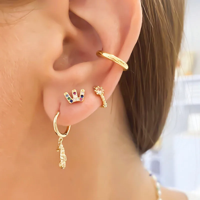 925 Nơ Kim Tuyến Ác Mắt Bông Tai Nữ Cô Gái Xương Tai Xỏ Bông Tai Nữ Pha Lê Zircon Aretes