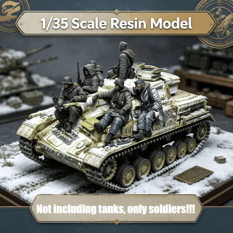 

Tank member group model, 1/35 scale, cast resin model kit, unpainted assembly model (excluding vehicles)