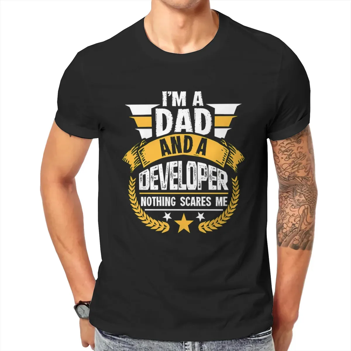 I'M A Dad Gift For A Software Developer  T Shirt Men T Shirt Harajuku Short Sleeve Tshirt