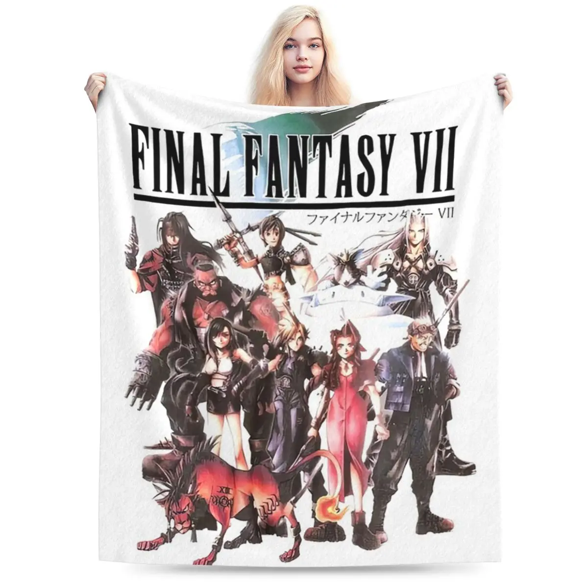 Final Fantasy VII Group Blankets Soft Warm Flannel Throw Blanket Bedding for Bed Living room Picnic Travel Home Couch