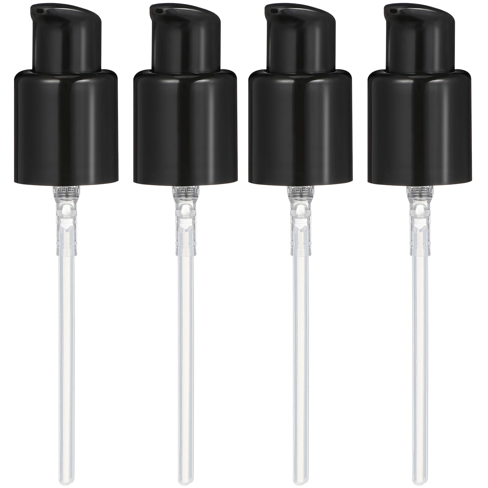 4 Pcs Empty Pump Bottles Plastic Lotion Head Hand Soap Dispenser Nozzle Black Pp Replacement Travel