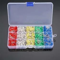 500Pcs Box 5mm LED Diode Yellow Red Blue Green White Assortment Light DIY Kit Light Emitting Diode Set