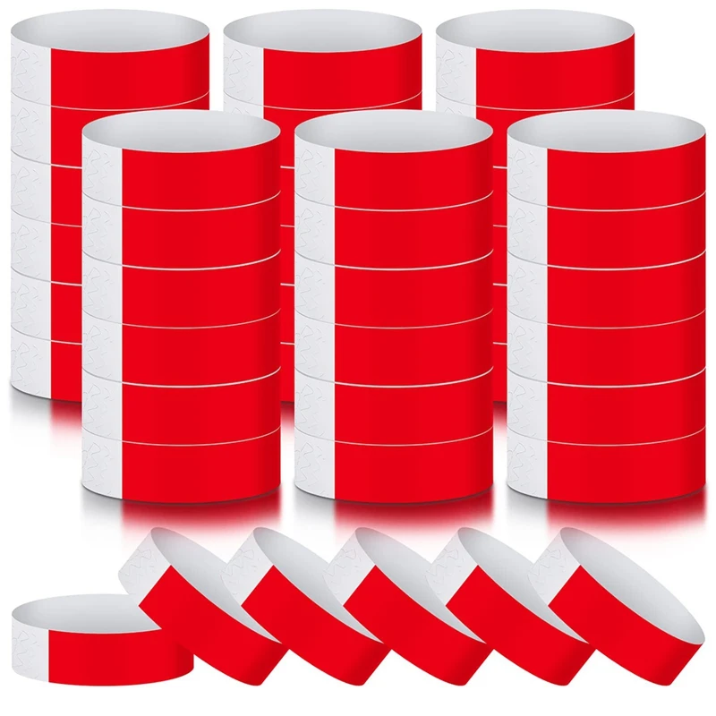 

600 шт. водонепроницаемые ленты для рук неоновый браслет для мероприятий концертный клей для вечеринки красный