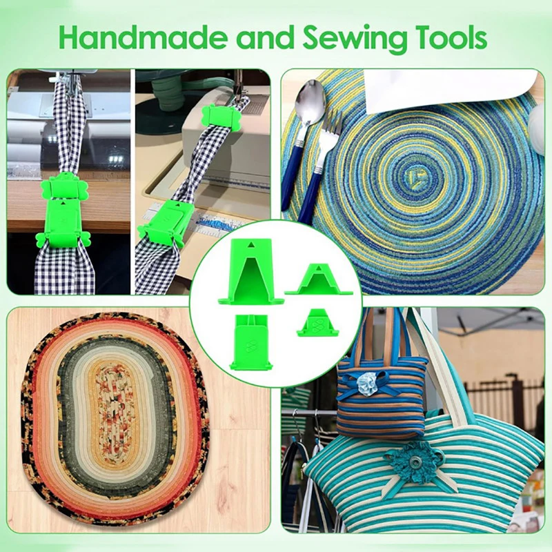 2 Set Fabric Tube Maker For Fabric Roll Rugs Bias Tape Maker Suitable For Fabric DIY, Making Fabric Roll Rugs Easier