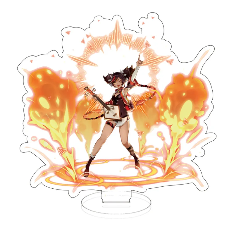 Hot Game Genshin Impact Acrylic Stand Hu Tao Rosaria Albedo Barbatos Qiqi Signboard Desktop Decorations Gifts