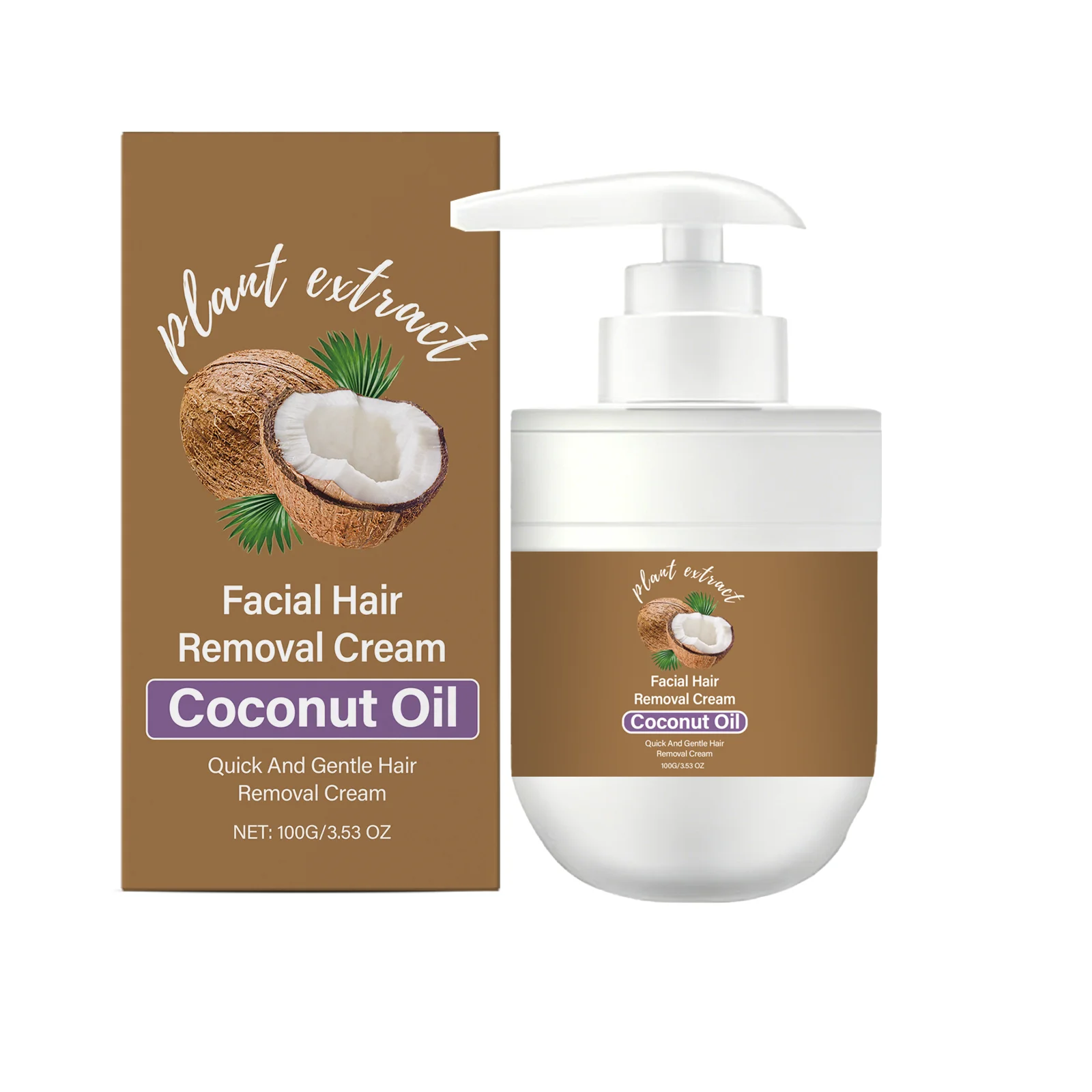 100g Facial Hair Removal Cream For Lip Hair Smooth Skin Non-Irritating Painless Inhibit Growth Coconut Gentle Depilatory Cream