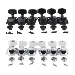 Gearlly 6Pcs 3L3R Semi-Closed String Tuning Pegs Tuning Keys Machine Heads Tuners For Electric Guitar or Acoustic Guitar