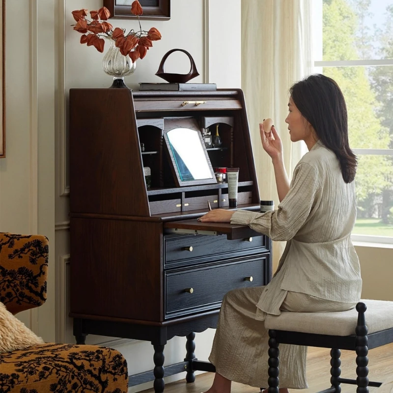 

Dresser household small apartment pull-out multi-functional makeup table bedroom retro storage makeup table